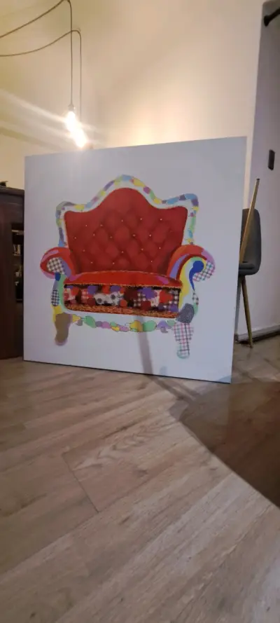 Cuadro Decorativo de Sillón Colorido - miniatura 1