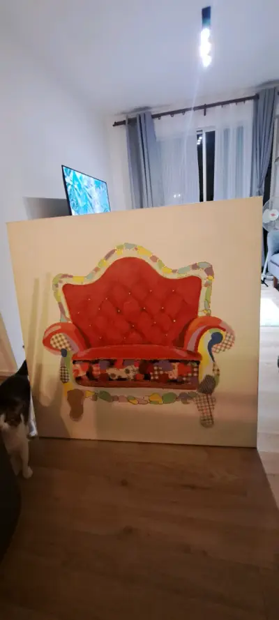 Cuadro Decorativo de Sillón Colorido - miniatura 2