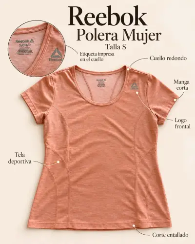 Polera deportiva mujer Reebok talla S - miniatura 1