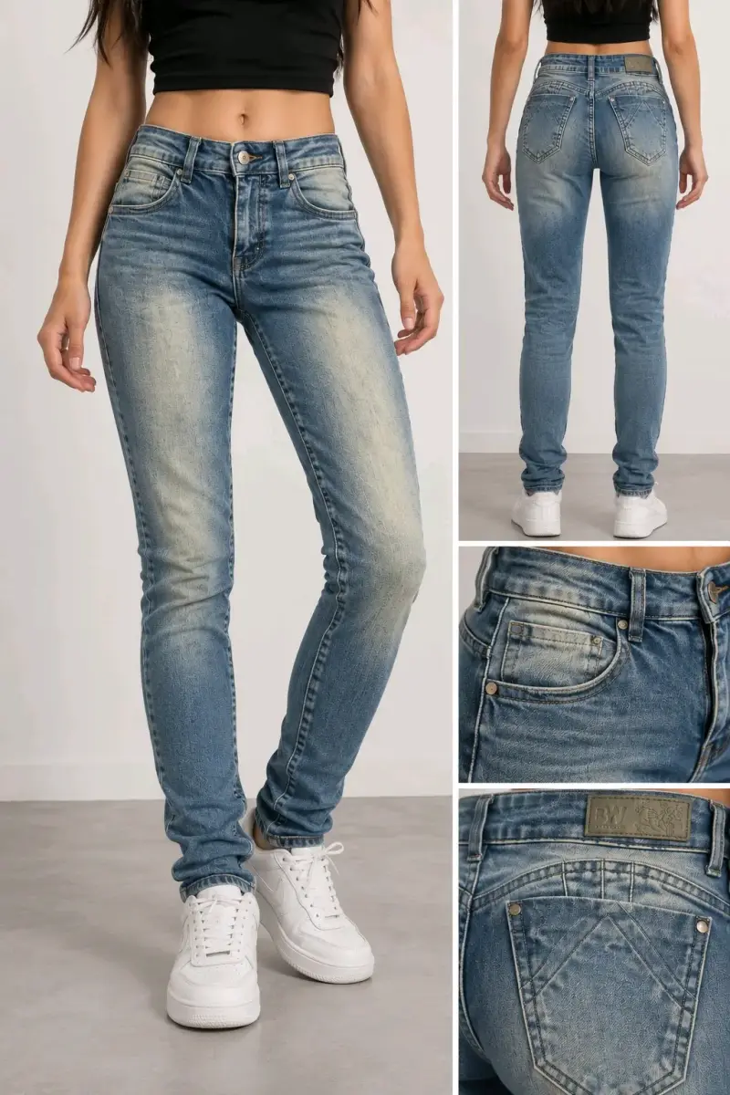 Best west jeans ajustados para mujer con diseños - 1