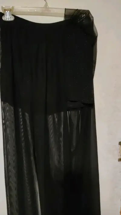 Falda larga negra transparente para mujer - miniatura 4