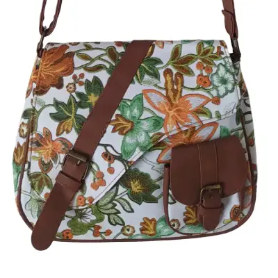 Cartera Bandolera Floral Ecocuero - NUEVA - miniatura 1