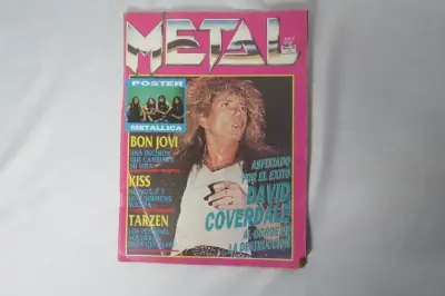 Revista Metal con póster de Metallica y artículos de Bon Jovi - miniatura 2