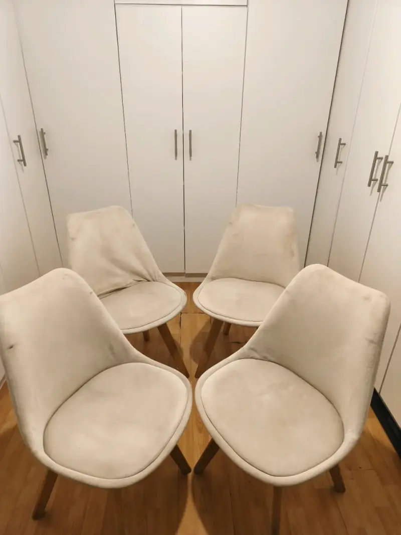 Juego de 4 sillas modernas beige - 2