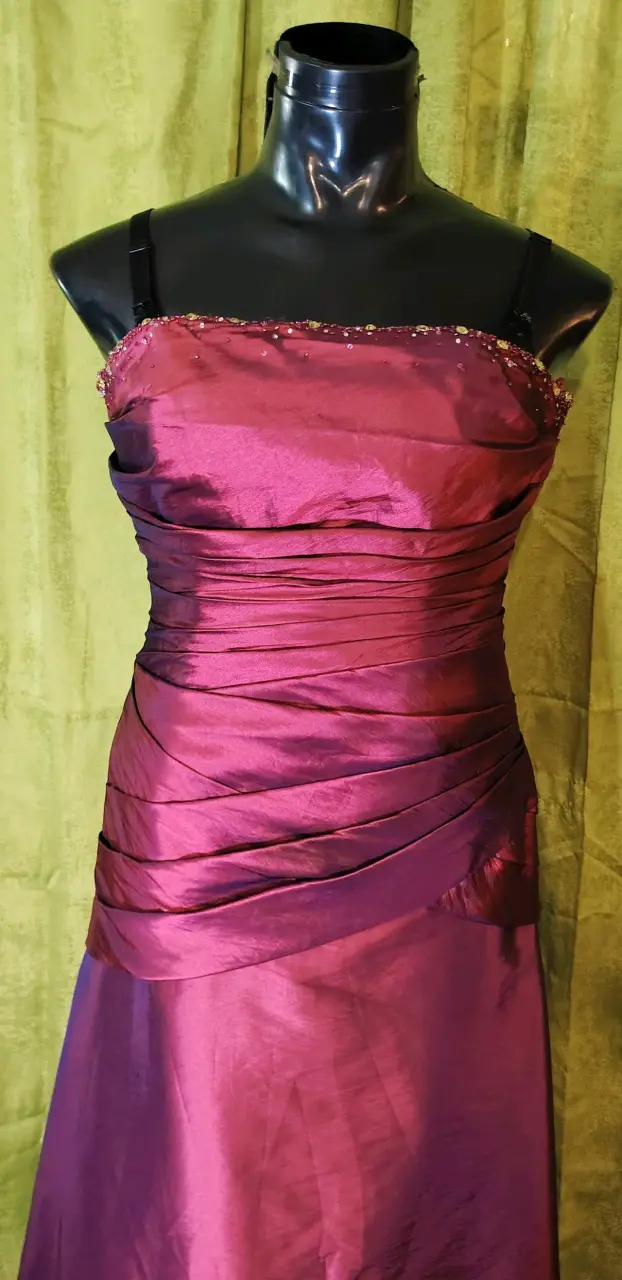 Vestido de noche largo color morado elegante - 6