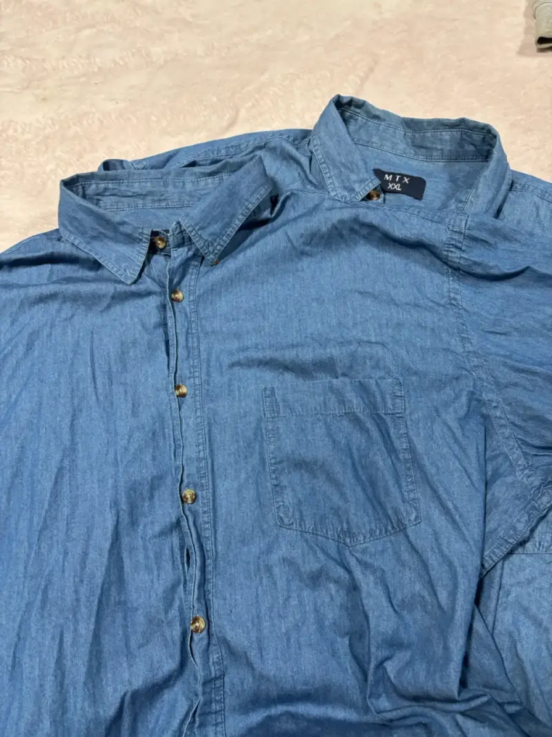 Camisa de Mezclilla Azul Talla XXL - 1