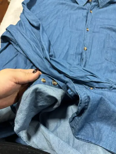 Camisa de Mezclilla Azul Talla XXL - miniatura 3