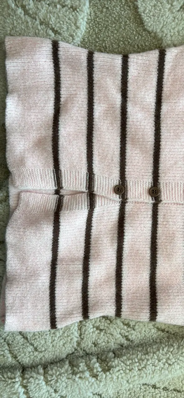 Cardigan de rayas rosado y marrón - 3