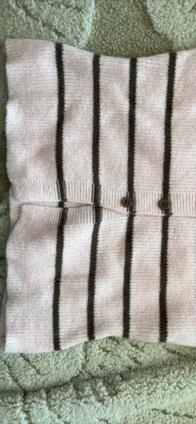 Cardigan de rayas rosado y marrón - miniatura 3