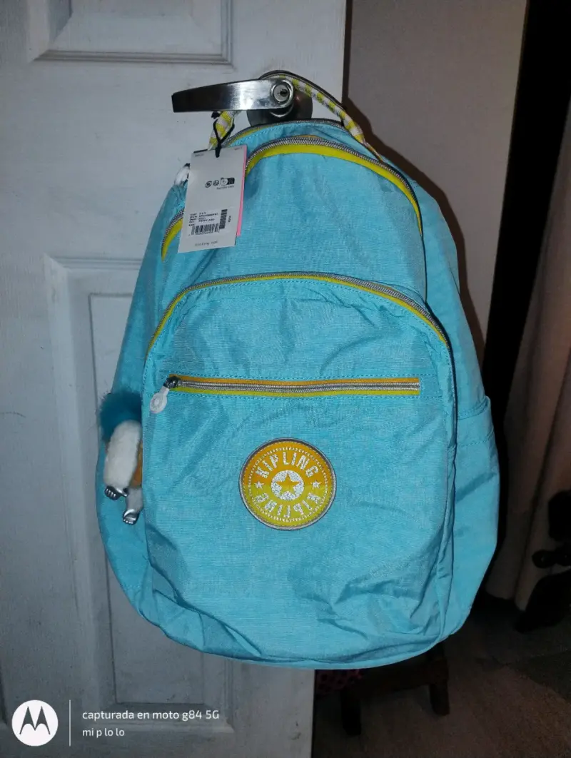 Mochila Kipling Seoul Aqua con Llavero - 4