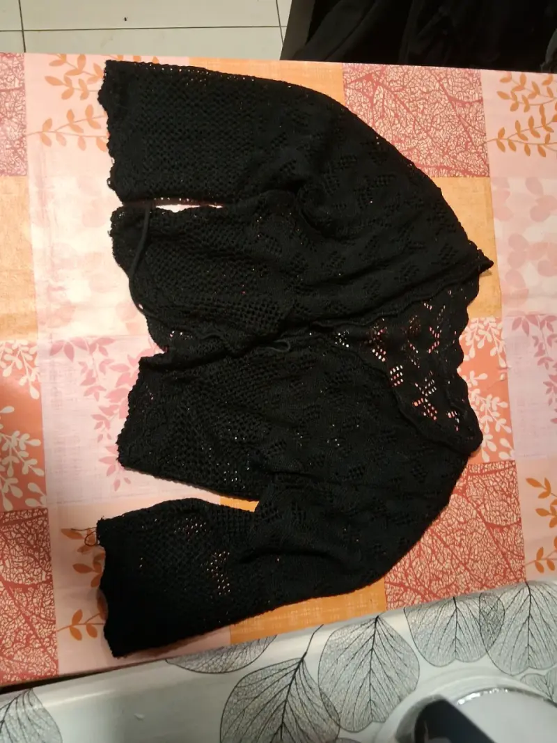 Chaleco tejido negro para mujer