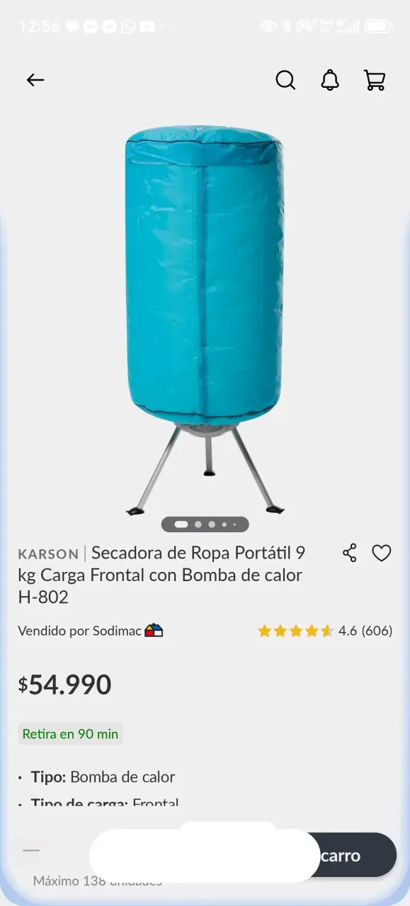 Secadora de Ropa Portátil Karson 9 kg con Bomba de Calor