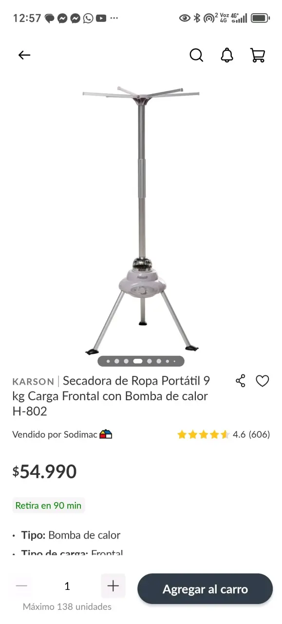 Secadora de Ropa Portátil Karson 9 kg con Bomba de Calor - 2