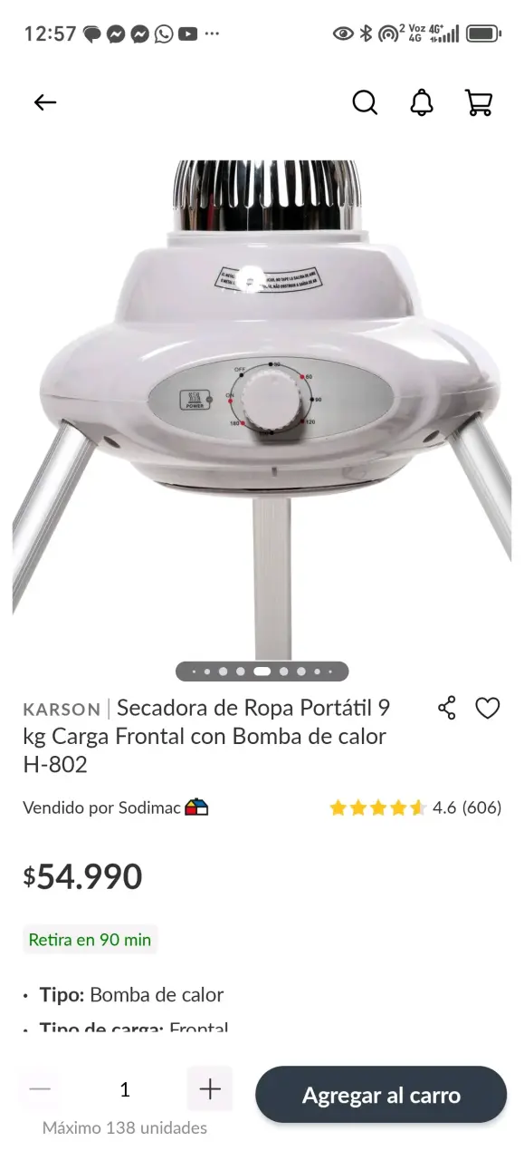 Secadora de Ropa Portátil Karson 9 kg con Bomba de Calor - 3