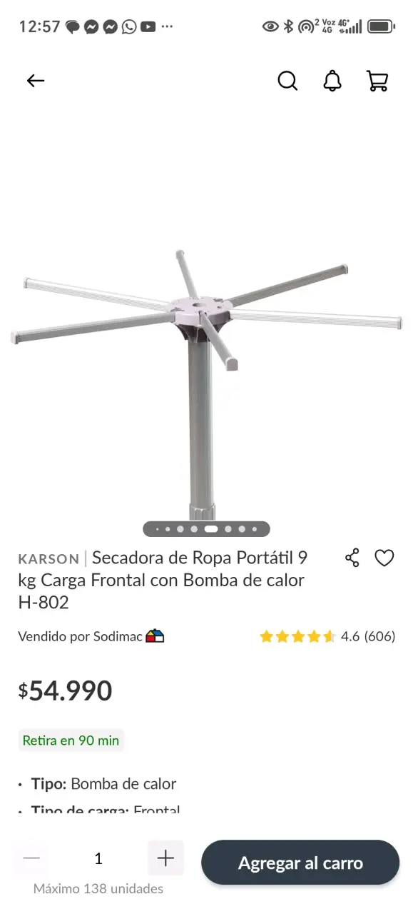 Secadora de Ropa Portátil Karson 9 kg con Bomba de Calor - 4