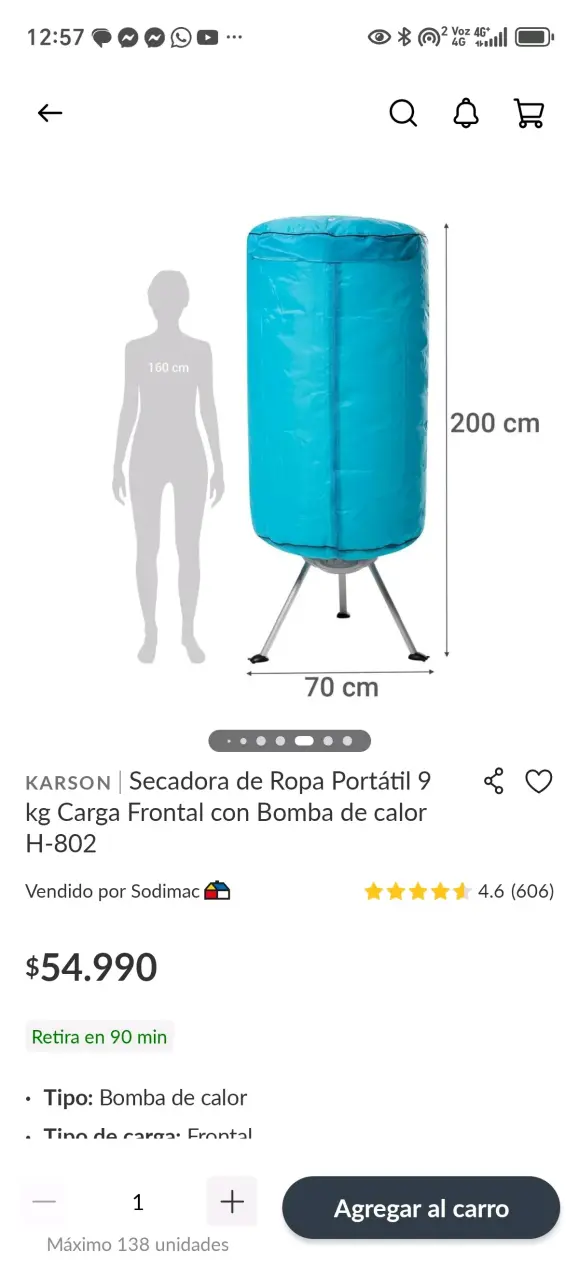 Secadora de Ropa Portátil Karson 9 kg con Bomba de Calor - 6