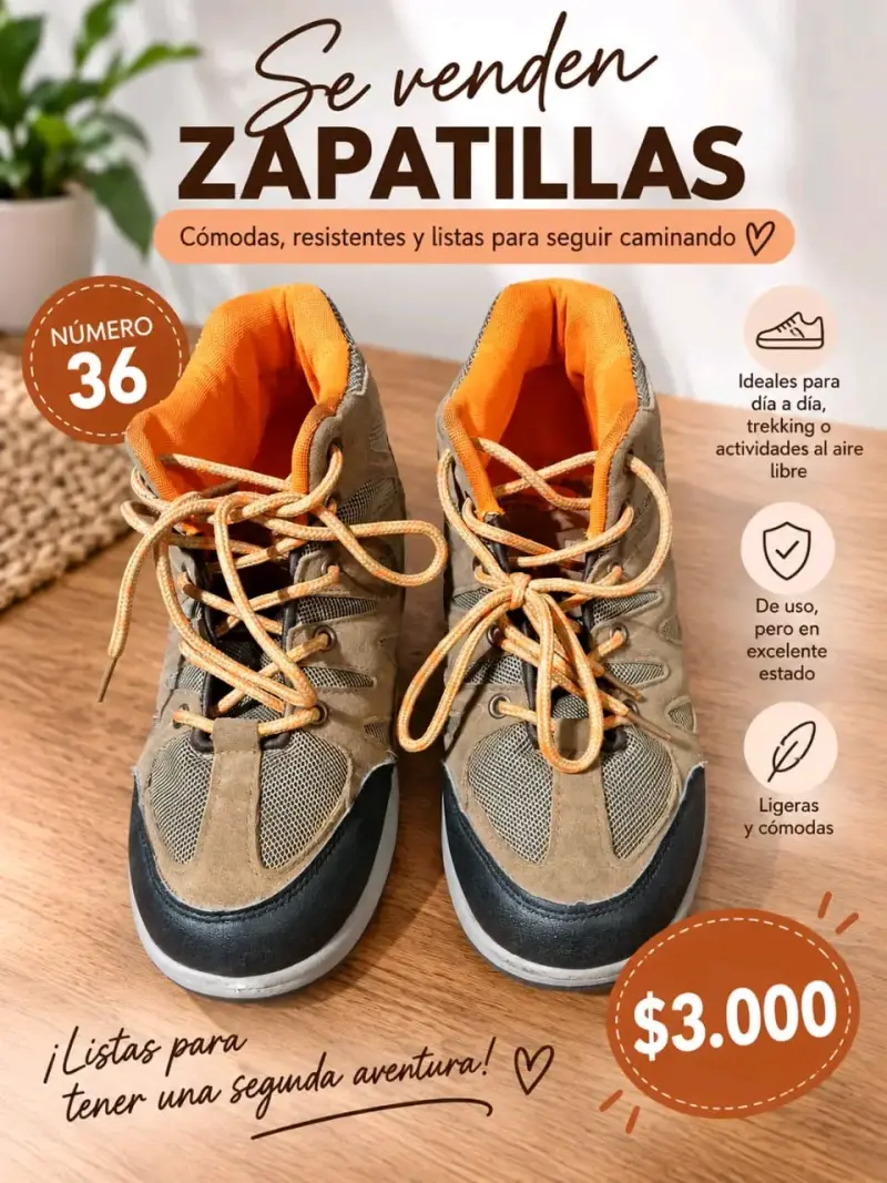 Zapatillas trekking número 36 cómodas y resistentes