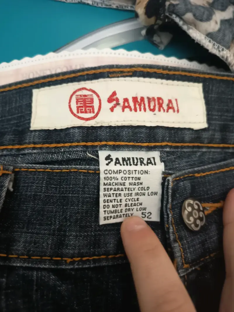 Jeans bordados Samurai de algodón talla 52 - 2