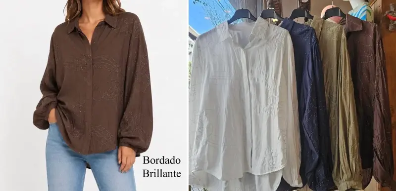 Blusa de mujer con bordado floral en varios colores - 5