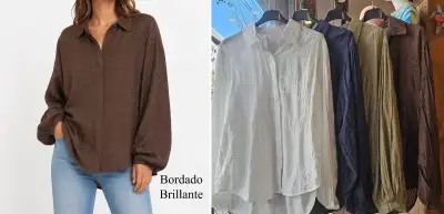 Blusa de mujer con bordado floral en varios colores - miniatura 5