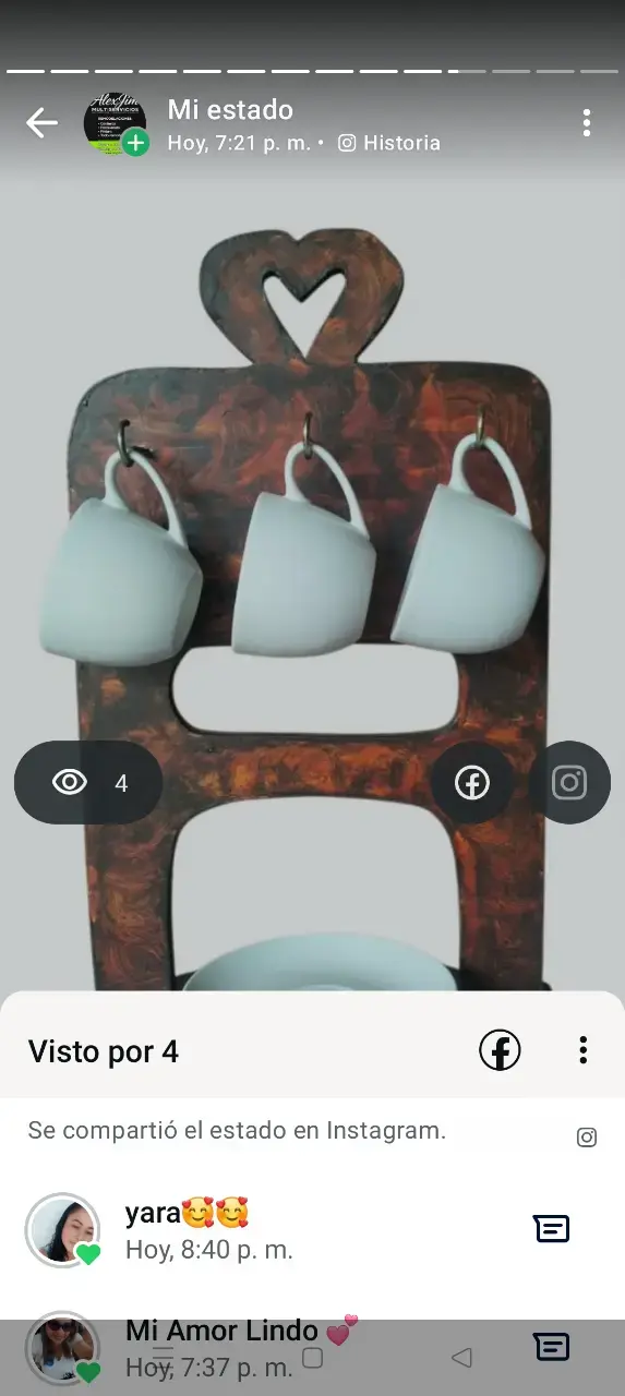 Soporte de Madera para Tazas con Diseño de Corazón - 3