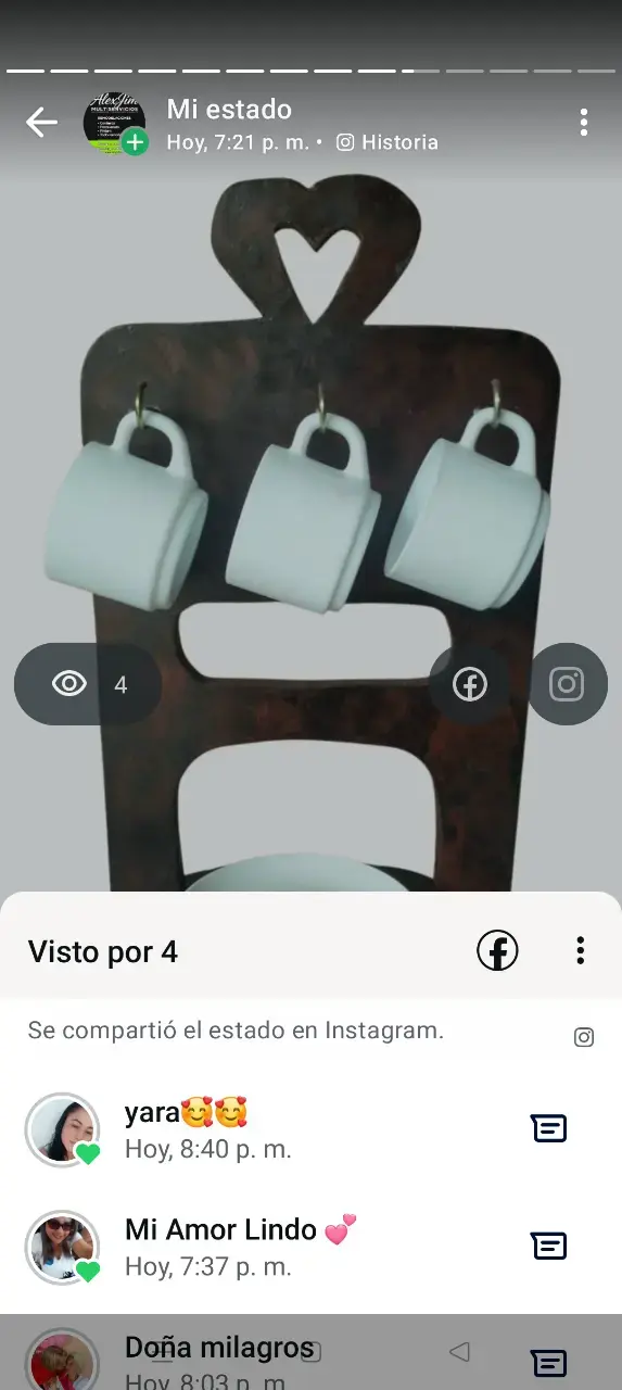 Soporte de Madera para Tazas con Diseño de Corazón - 4