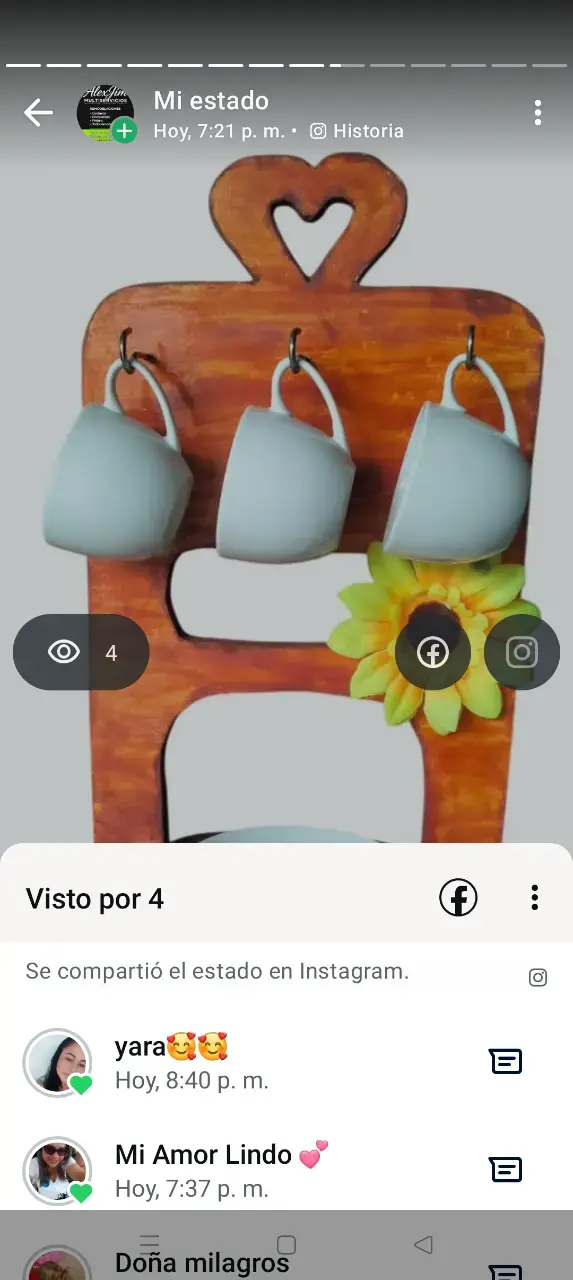 Soporte de Madera para Tazas con Diseño de Corazón - 5