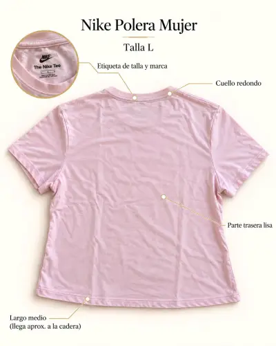Polera Nike Mujer Rosa Talla L - miniatura 1