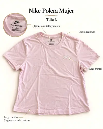 Polera Nike Mujer Rosa Talla L - miniatura 2