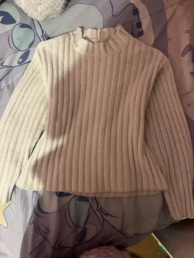 Suéter de punto beige para mujer - miniatura 1