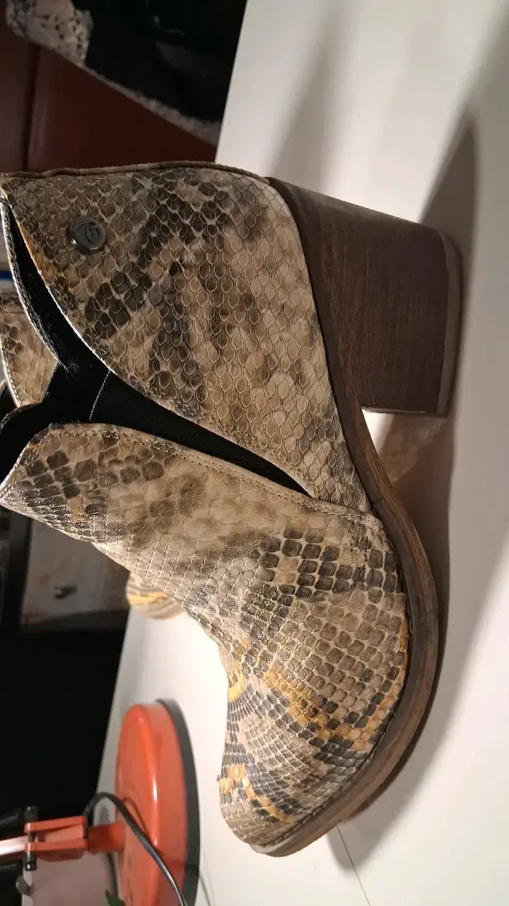 Botines de cuero estilo serpiente para mujer - 3