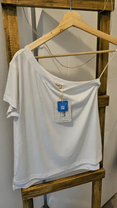 Polera blanca de algodón Umbrale - miniatura 1