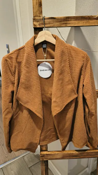 Chaqueta de punto marrón Shein para mujer - miniatura 1