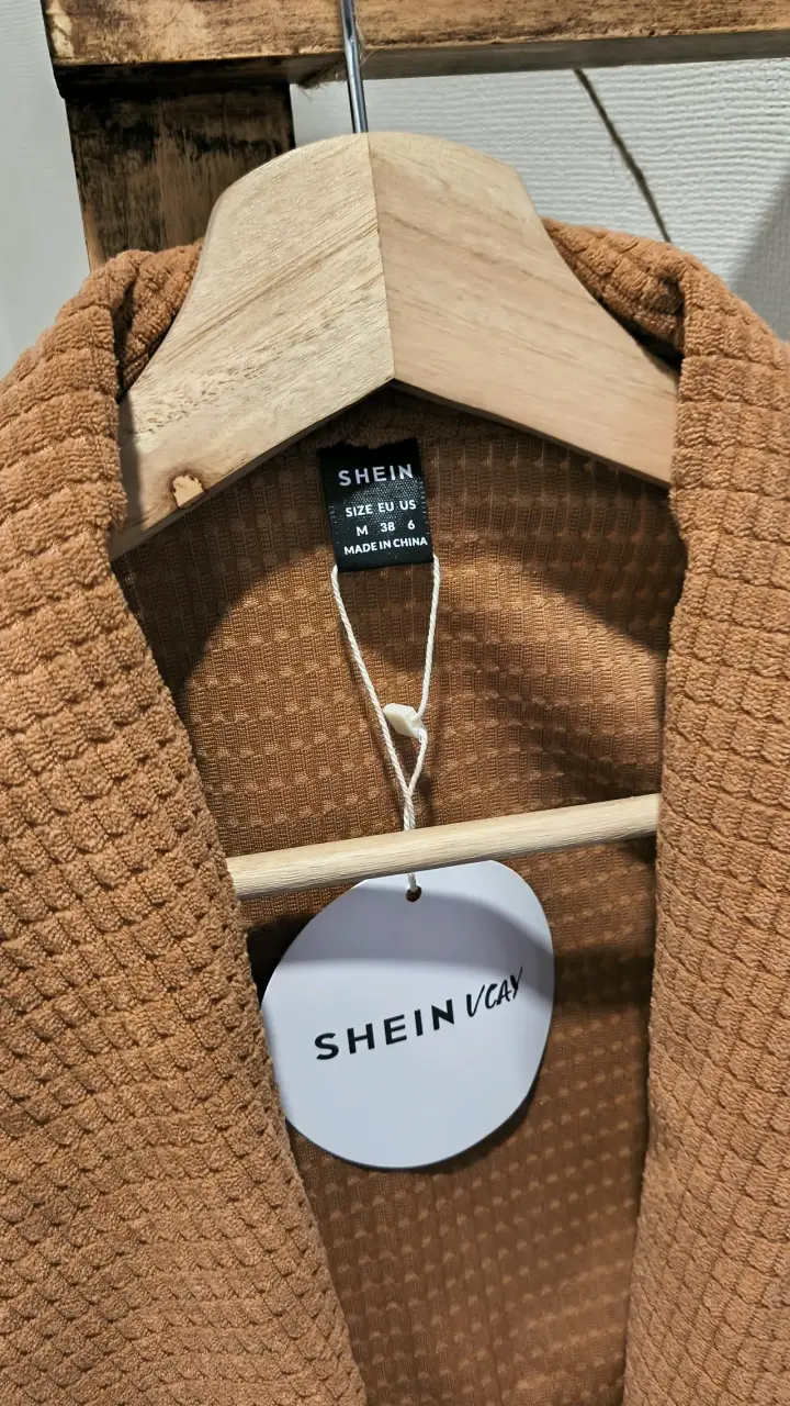 Chaqueta de punto marrón Shein para mujer - 2