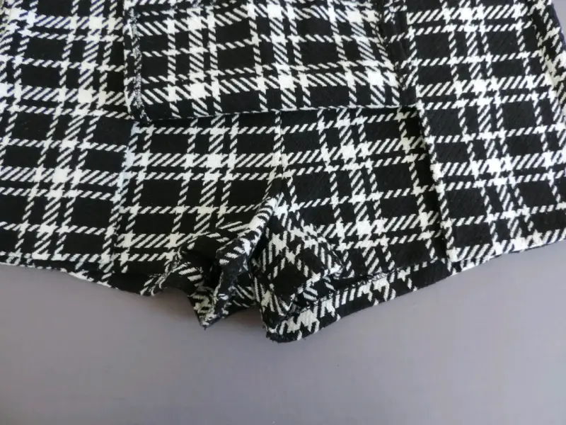 Shorts de cuadros blanco y negro Sybilla talla L - 1