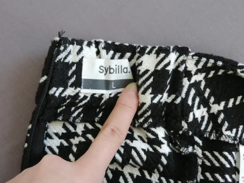 Shorts de cuadros blanco y negro Sybilla talla L - 3