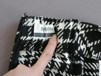 Shorts de cuadros blanco y negro Sybilla talla L - miniatura 3