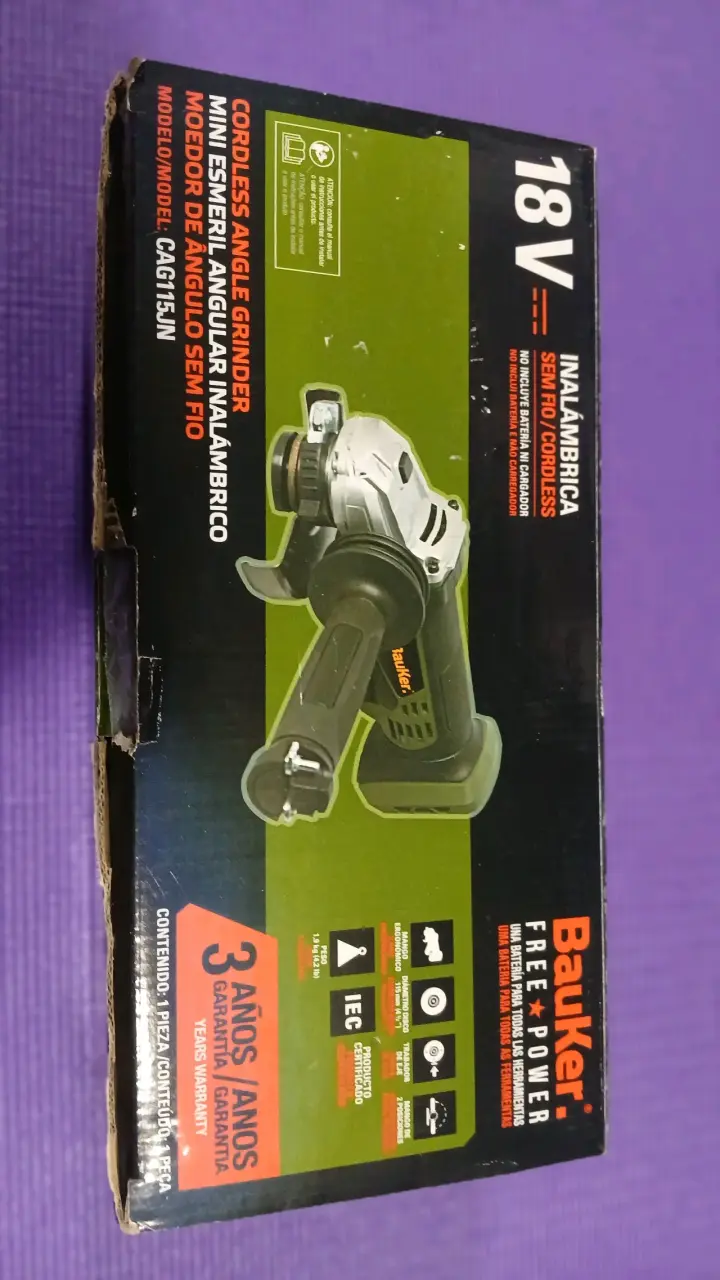 Mini esmeril angular inalámbrico Bauker 18V - 6