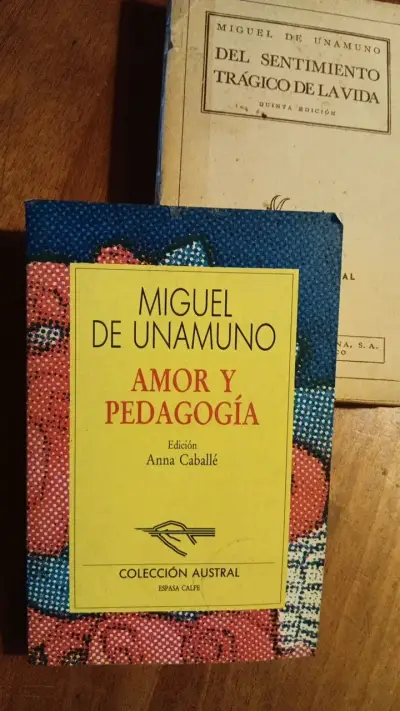 Libros de Miguel de Unamuno: Amor y Pedagogía y Del Sentimiento Trágico de la Vida - miniatura 1