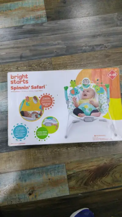 Silla vibradora Bright Starts Spinnin' Safari para bebé - miniatura 1