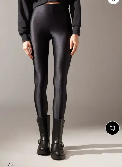 Leggings negros brillantes calcedonia - miniatura 1