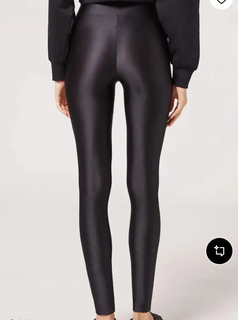 Leggings negros brillantes calcedonia - 2