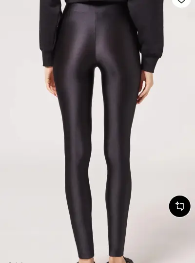Leggings negros brillantes calcedonia - miniatura 2