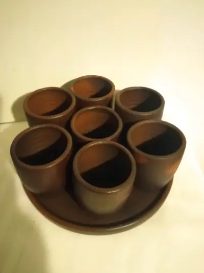 Juego de Vasos de Barro con Bandeja - miniatura 5