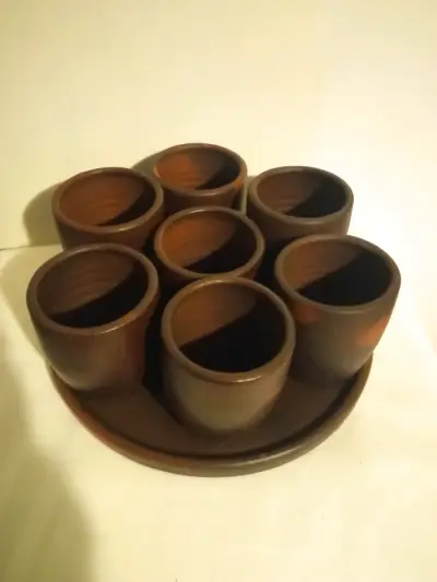 Juego de Vasos de Barro con Bandeja - miniatura 6