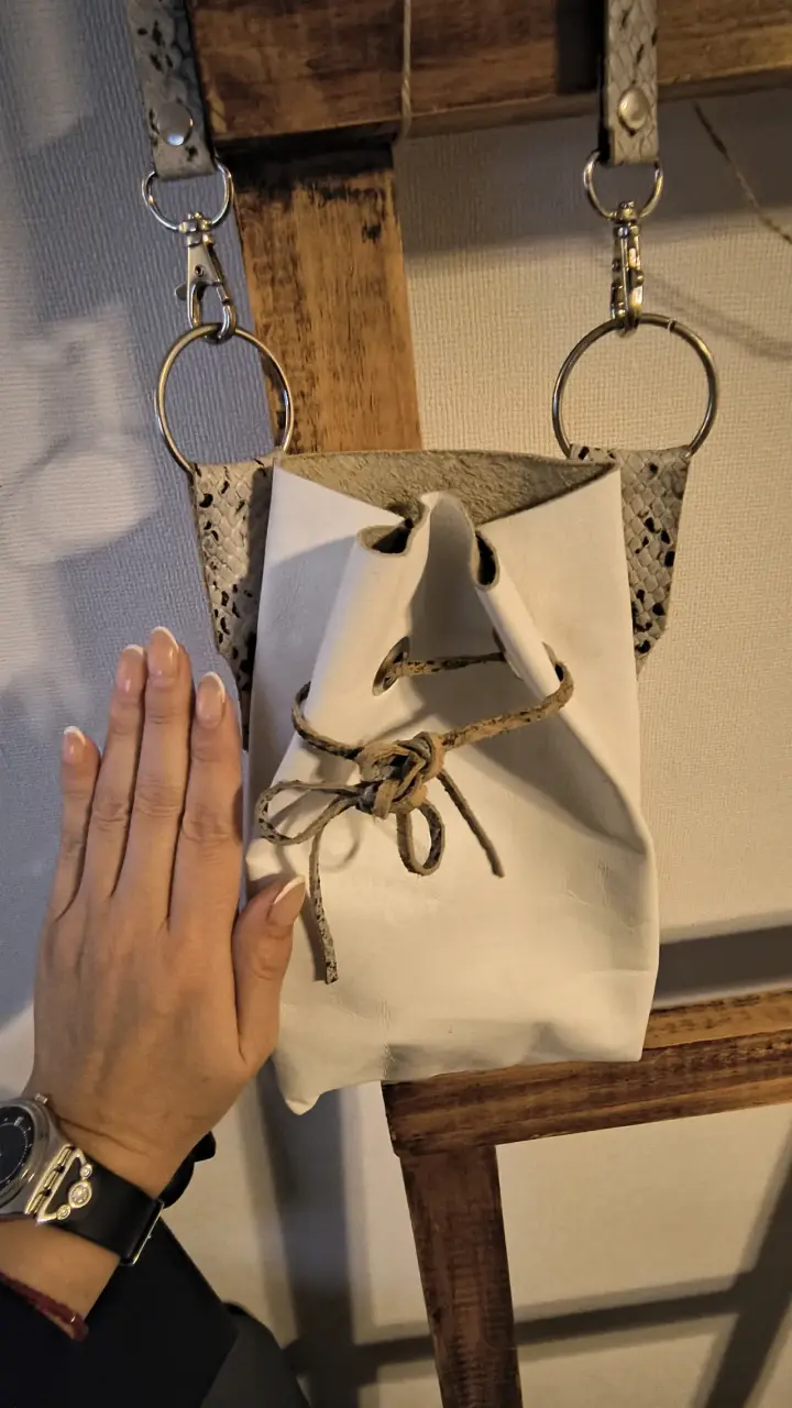Cartera cuero blanco - 3