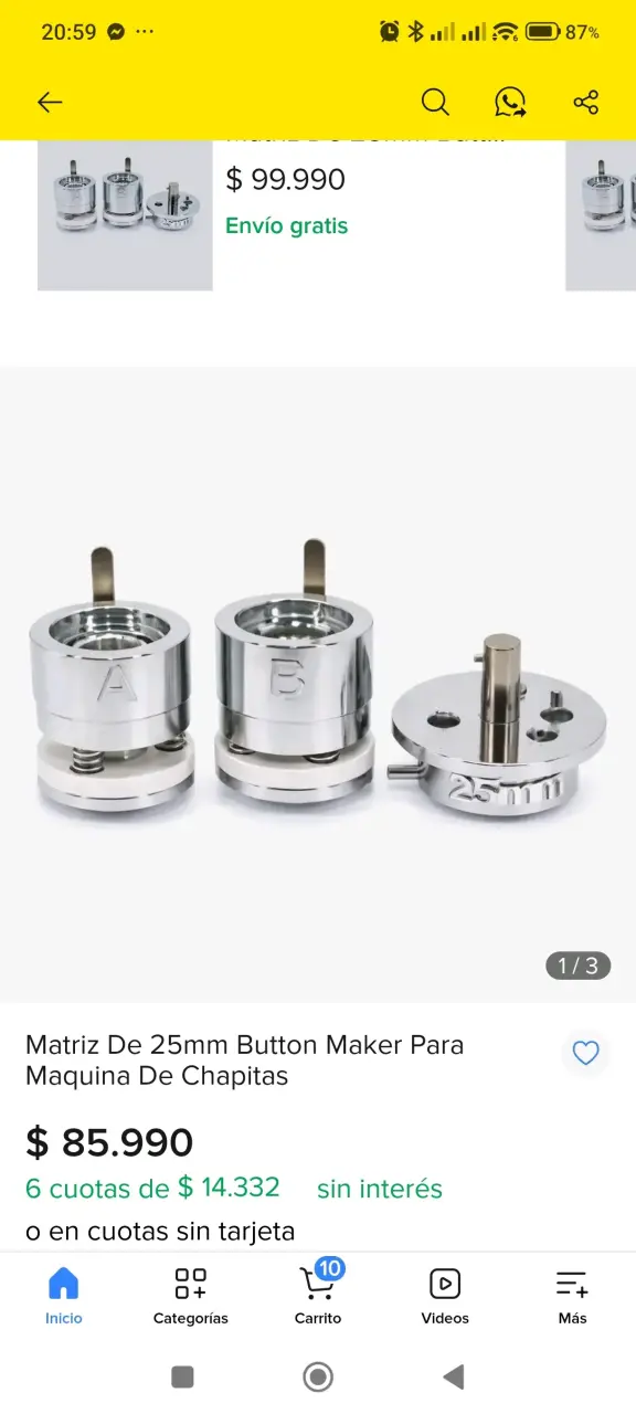 Matriz de 25mm para máquina de chapitas - 1