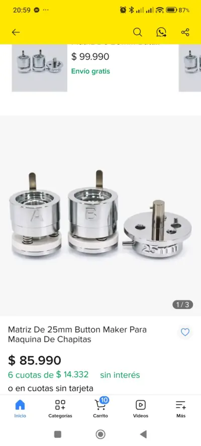 Matriz de 25mm para máquina de chapitas - miniatura 1