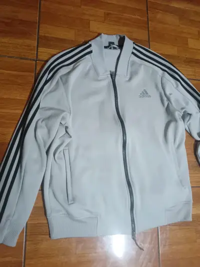 Chaqueta deportiva Adidas gris con cierre - miniatura 1