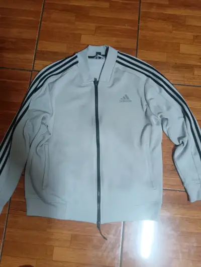 Chaqueta deportiva Adidas gris con cierre - miniatura 3